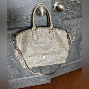 Dooney and Bourke gray ostrich bag